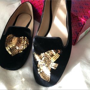 Tory Burch Velvet Peace Smoking Slipper